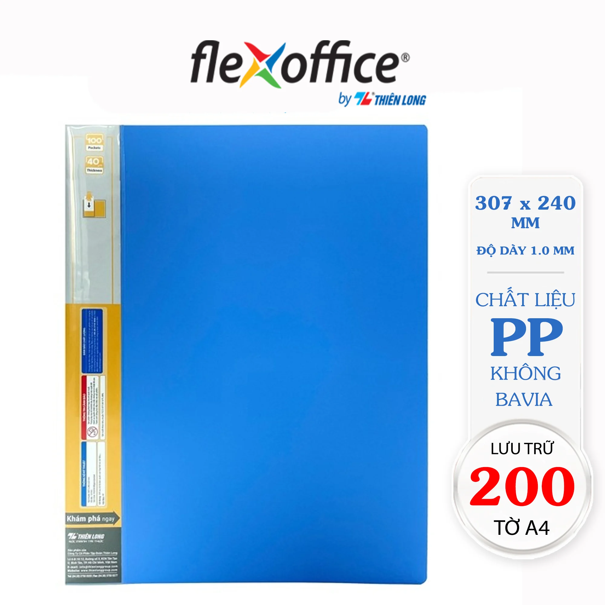 Bìa 100 lá A4 FO-DB05 xanh-1